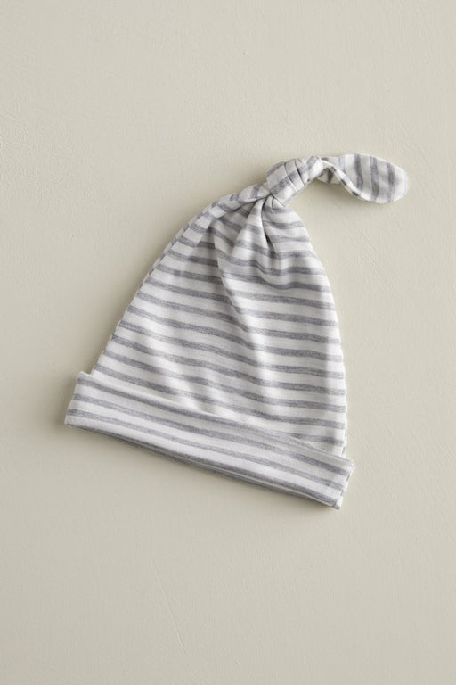 KNOTTED HAT - Natural & Grey Stripe