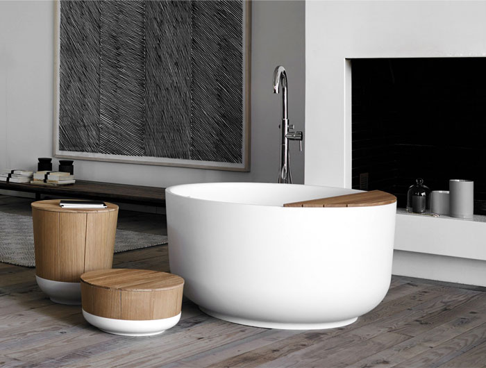 bathroom design trends round bathtub ethno style