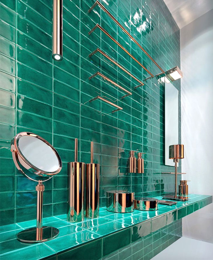 bathroom trends avoid copper emerald tiles