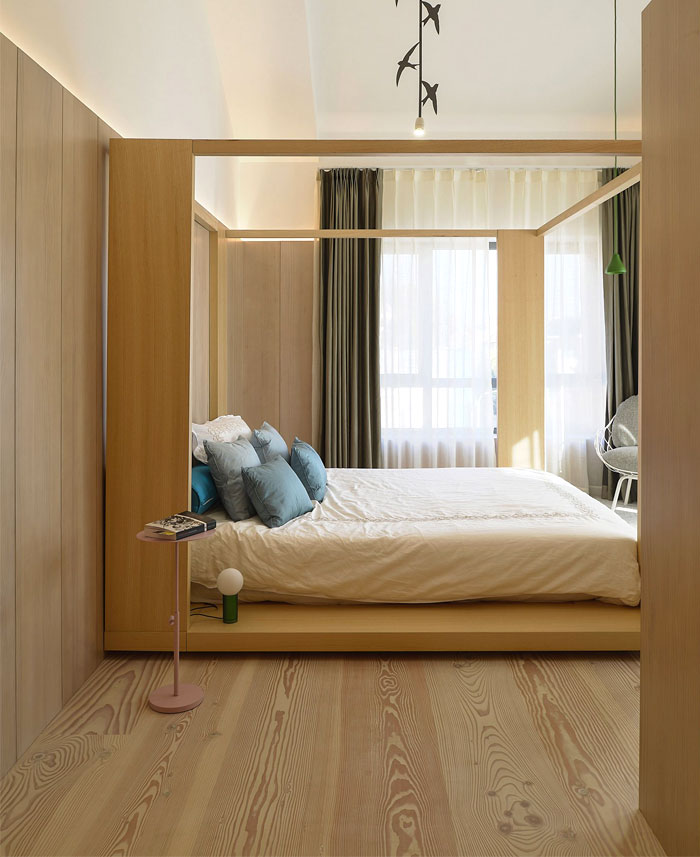 canopy bed mens bedroom sculptural accent