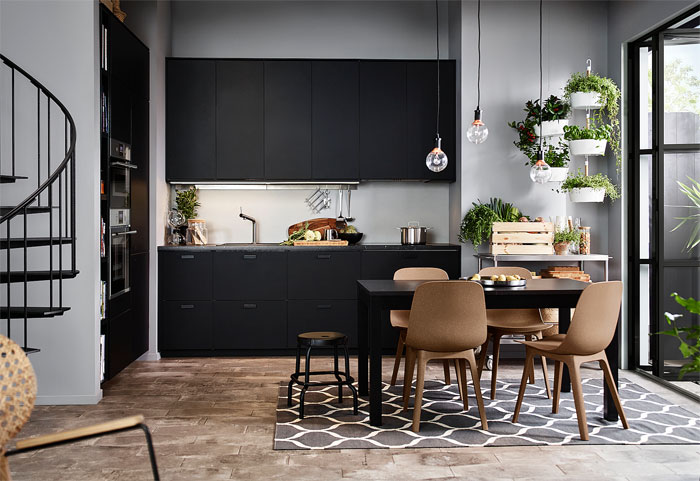 contemporary black kitchens