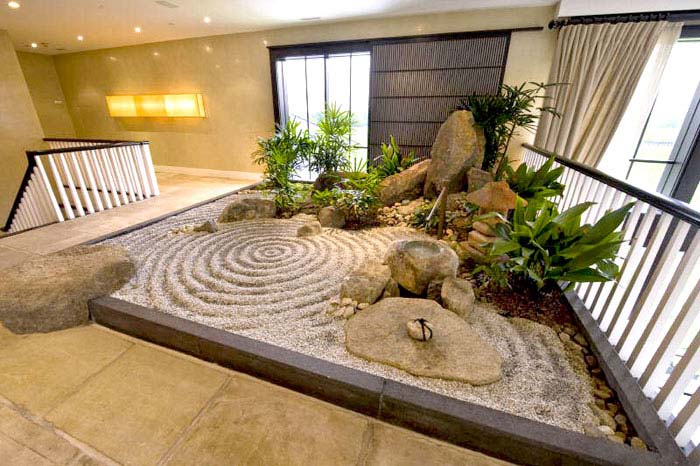 contemporary indoor rock garden