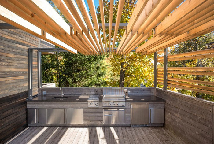 l shaped terrace kitchen