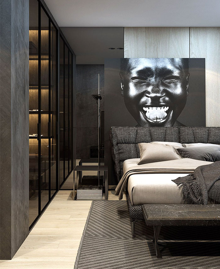 luxury bedrooms dark wall decor