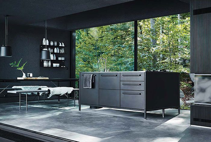 metal black kitchen cabinets forest view