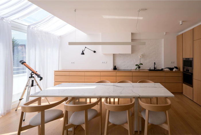 mezzanine premise open kitchen dining space