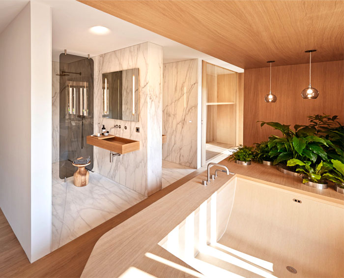 modern bathroom wood design