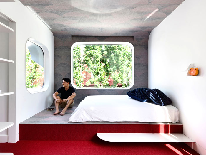 modern men bedroom platform storage bed