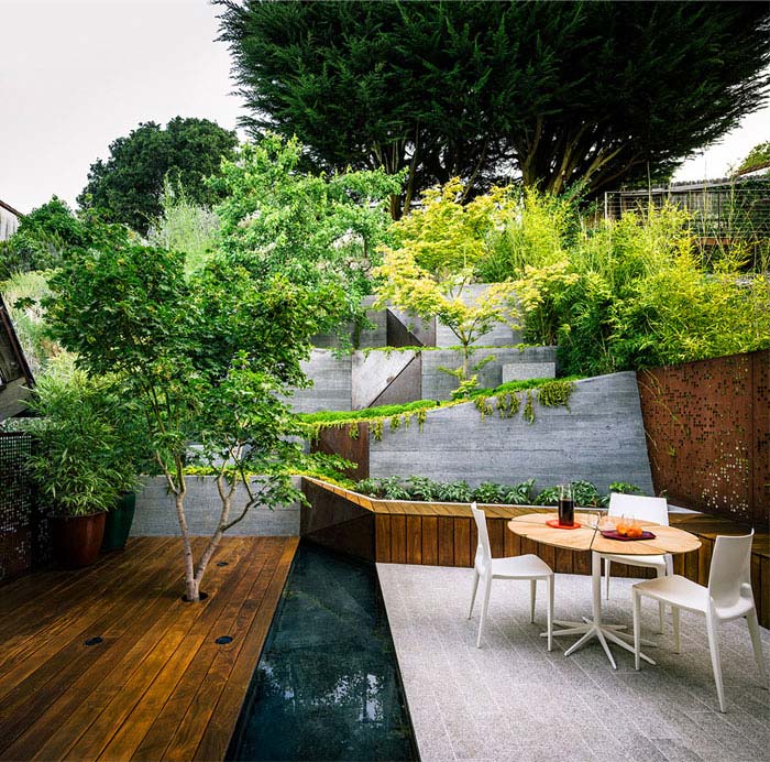 outdoor space modern zen backyard