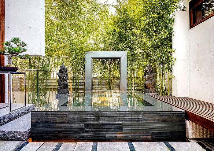 Small modern Asian garden and Zen retreat for contemporary Vancouver home
