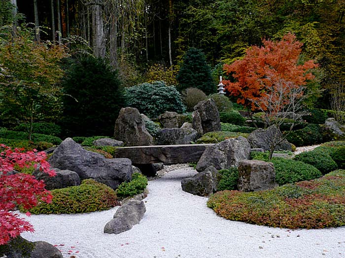 stone bridge japanese rock garden